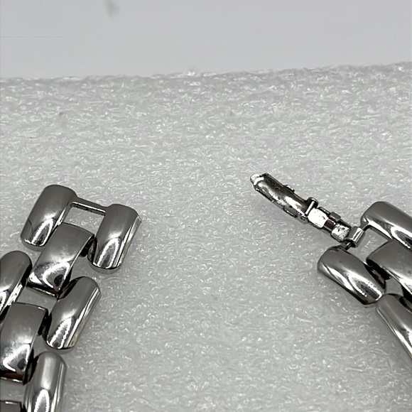 Napier Shiny Silver Bracelet Chunky Large Bracelet Vintage - Picture 4 of 9